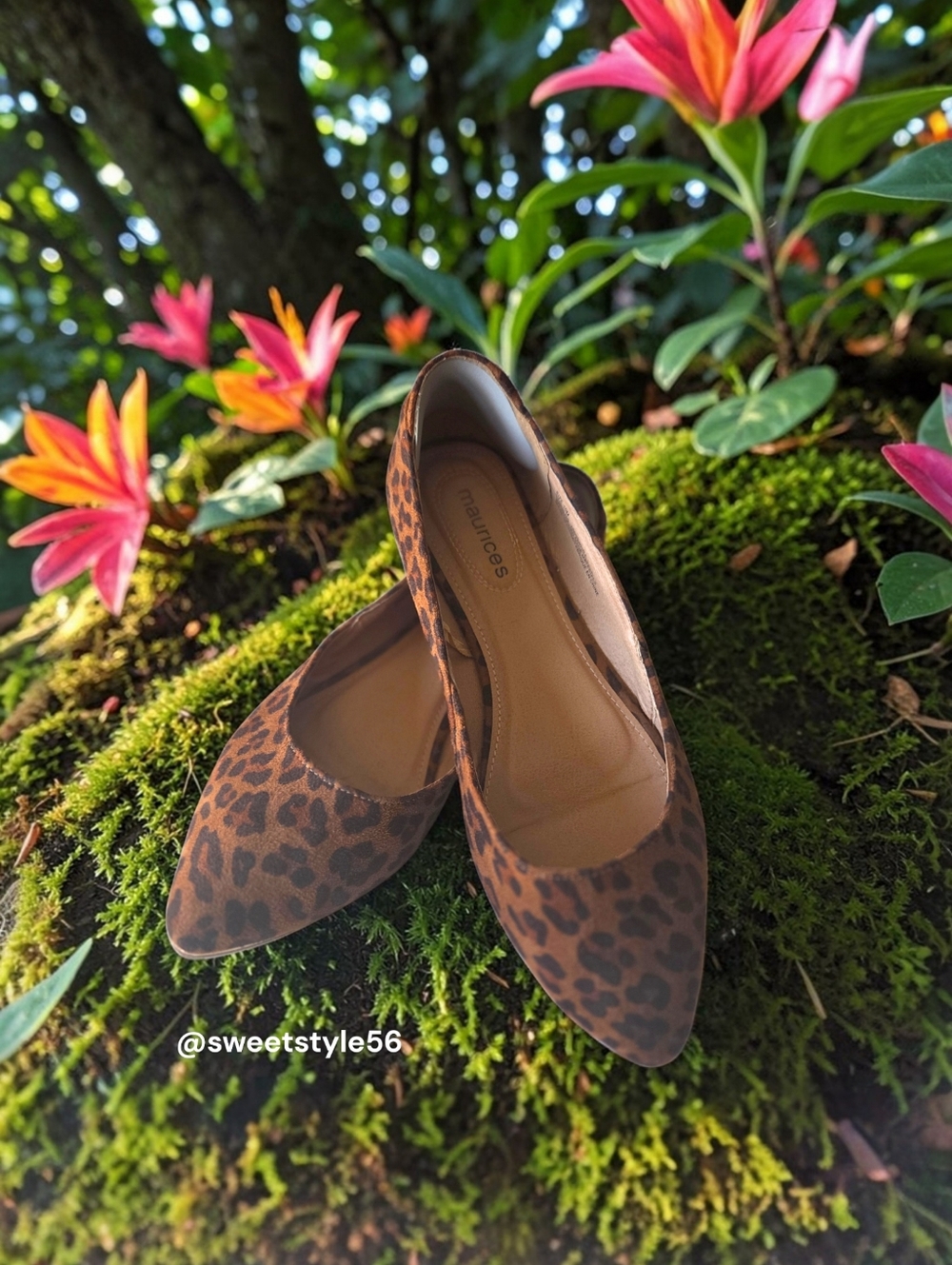 MAURICES Leopard Print Pointed Toe Flats - Brown SZ 9